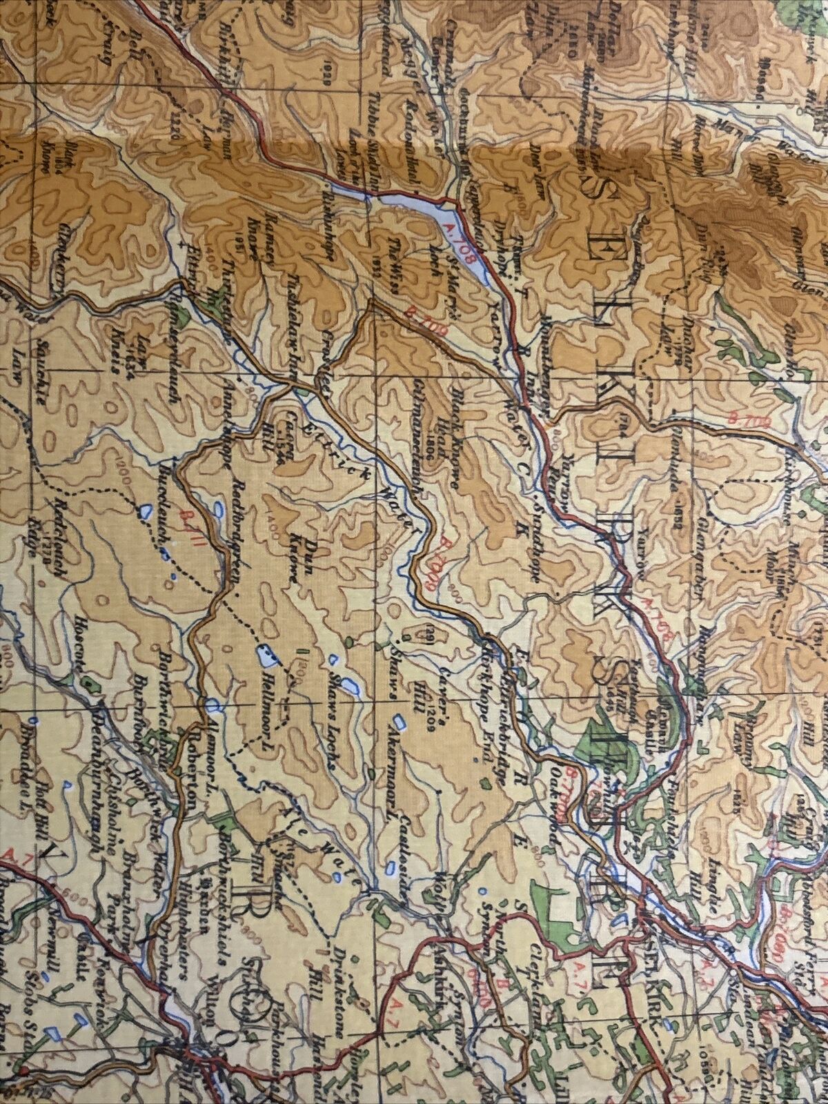 THE BORDER England Ordnance Survey CLOTH Sheet 1 Quarter Inch Map 4th Ed 1946