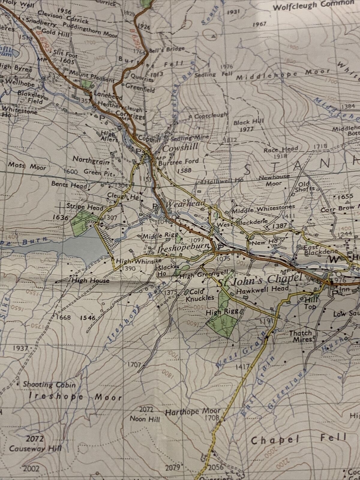 TEESDALE Ordnance Survey CLOTH Map 1955 Seventh Series Sheet 84 Barnard Castle