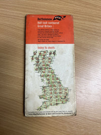 HERTS AND BUCKS Bartholomew - Half Inch Cloth Map 1963  No 15 St Albans Luton