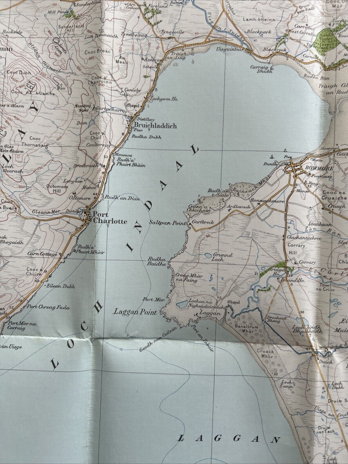 ISLAY Ordnance Survey One Inch CLOTH Sheet 69 Popular Edition 1926 Port Ellen