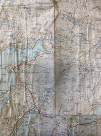 LOCH AWE Ordnance Survey Cloth Map 1956 Seventh Series