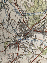 WATFORD Ordnance Survey Cloth One In Map 1929 Rev 32 Sheet 106 Marlow St Albans
