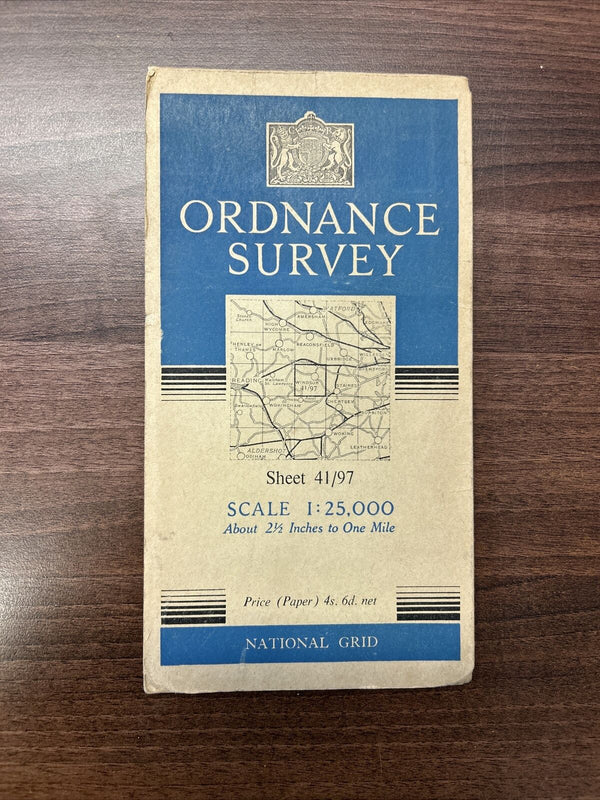 WINDSOR ETON DORNEY - Paper Ordnance Survey Sheet 41/97 1:25000 1950