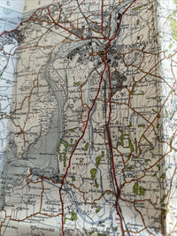 PRESTON Ordnance Survey Sixth Edition Cloth One inch 1947 Sheet 93 Ribble Lytham