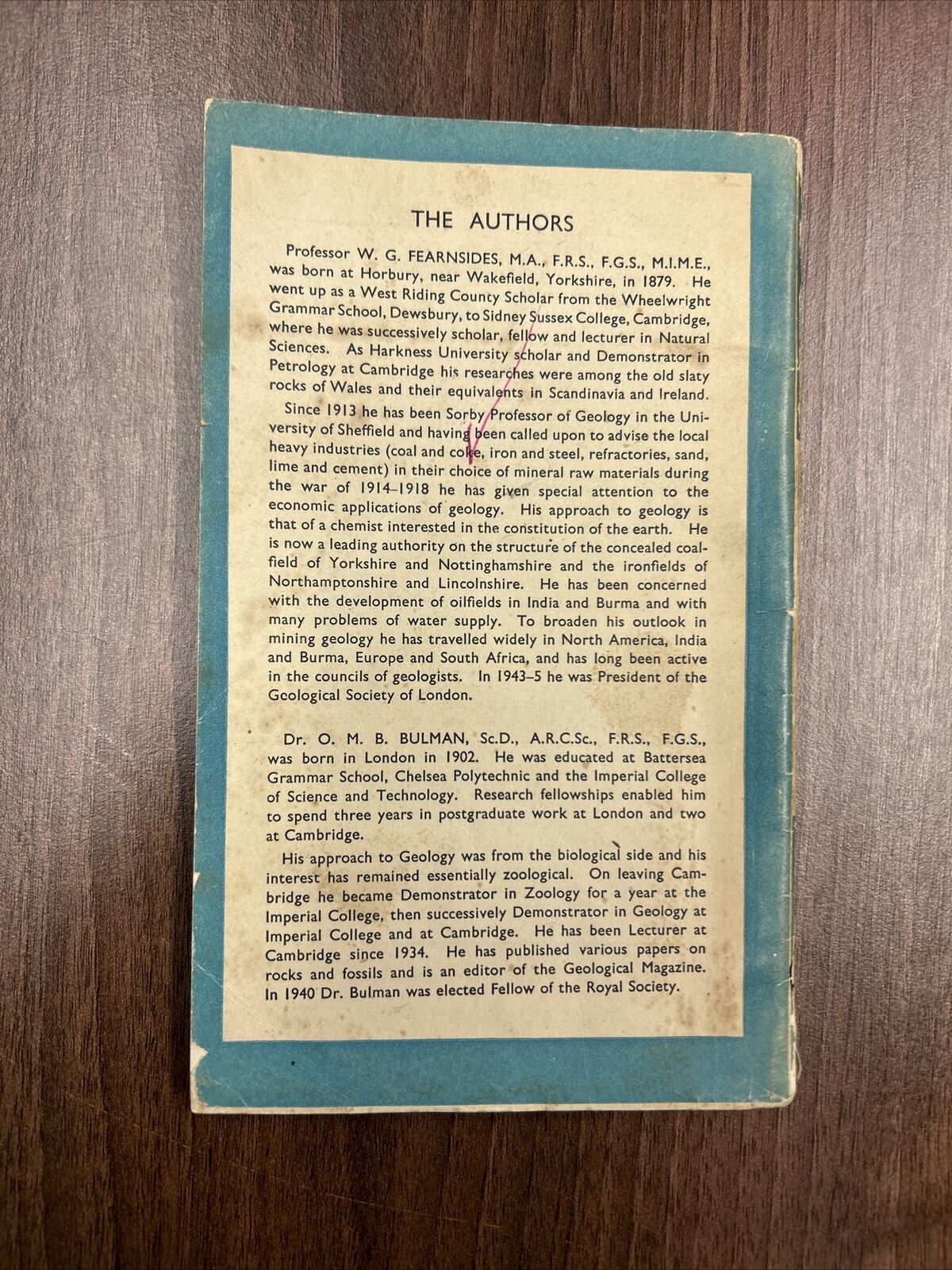 GEOLOGY IN THE SERVICE OF MAN W Fearnsides & O Bulman Pelican Book A128 1945