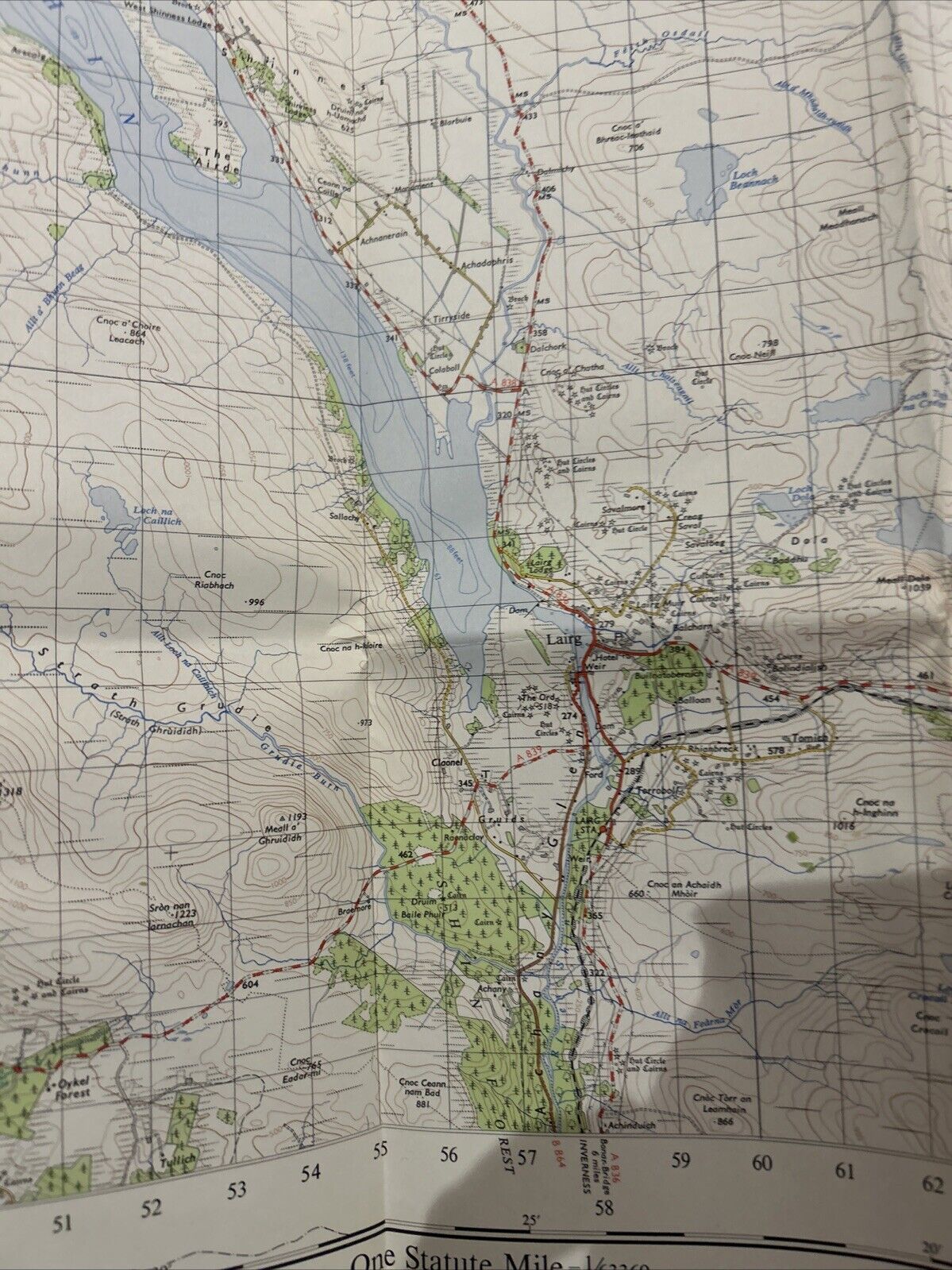 LAIRG Ordnance Survey Seventh Series Paper One inch 1958 Sheet 14 Loch Naver