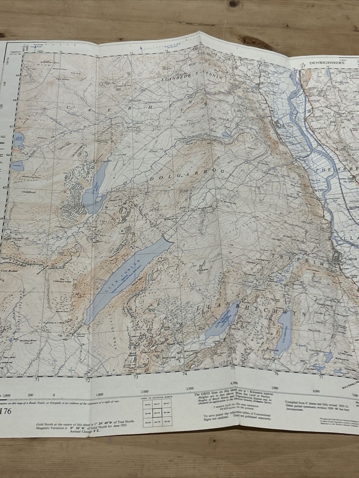 DOLGARROG Ordnance Survey Sheet SH76 Map 1:25000 First Series 1953 Llanrwst