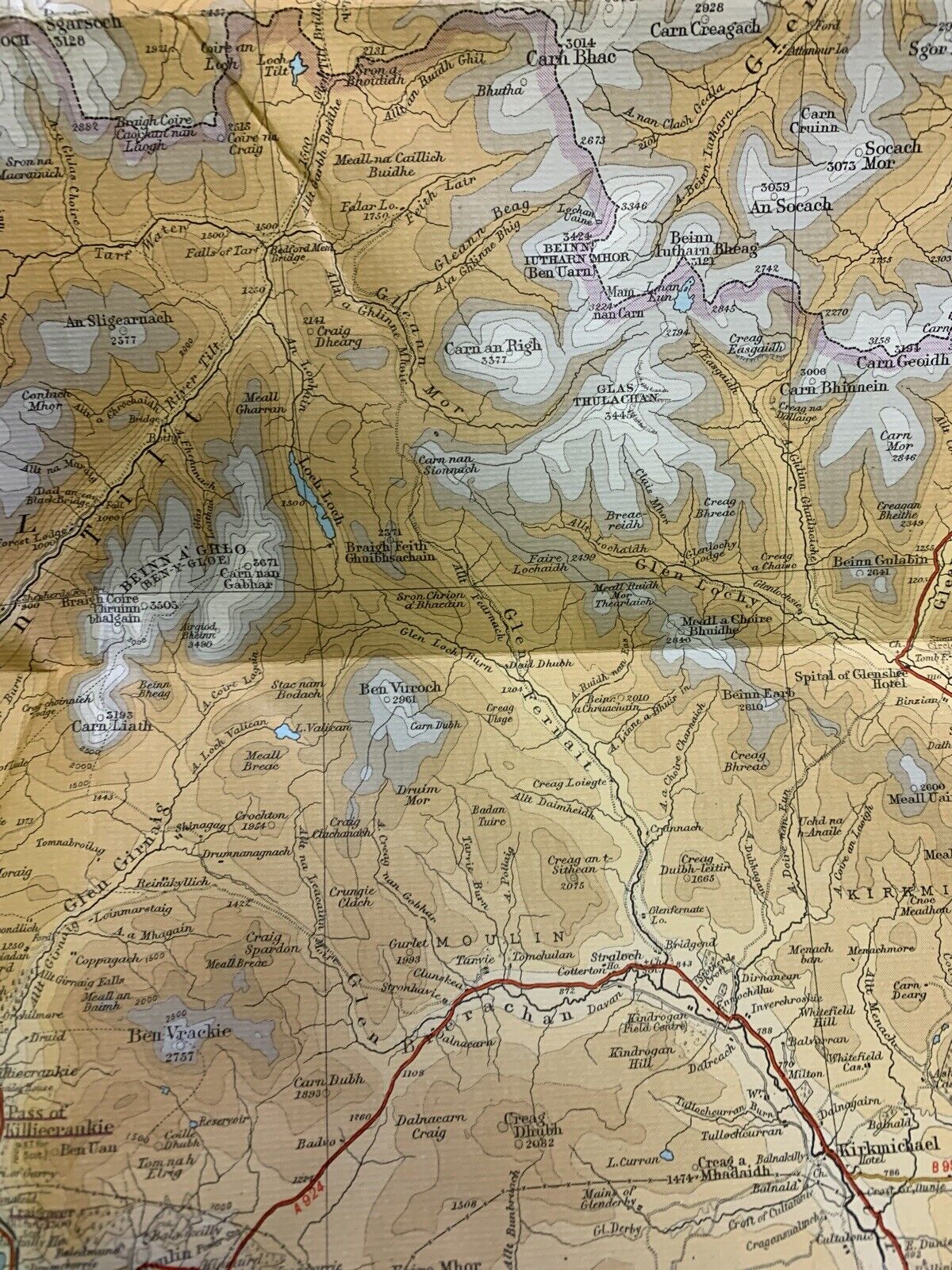 Grampians - Scotland Loch Ness Great Glen - No 51 Bartholomews Cloth Map 1965