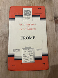 FROME Ordnance Survey Seventh Series Paper One inch 1959 Sheet 166 Mere Wells