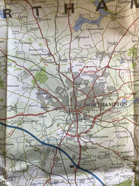 Birmingham Northampton Coventry -Bartholomew National Series Map No 19 - 1975