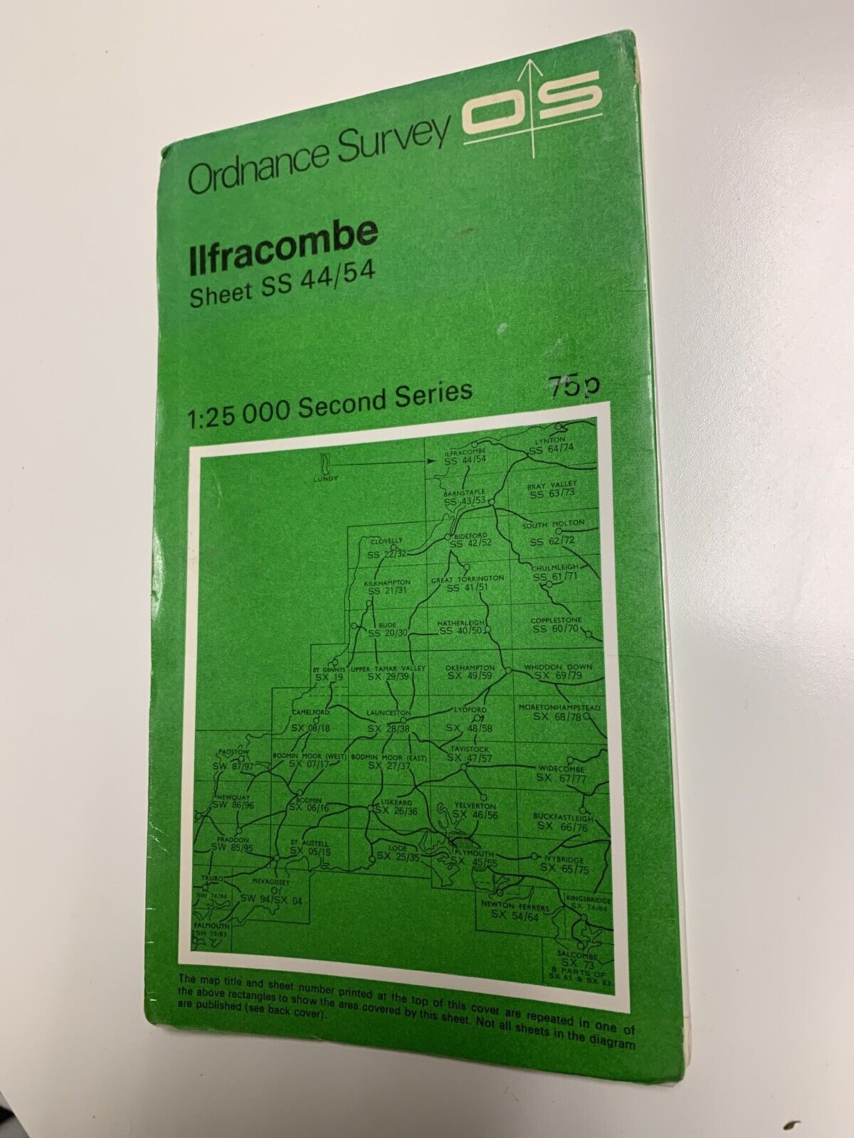 Ilfracombe Devon - Ordnance Survey 1:25,000 Second Series Map Green 1968 Lundy