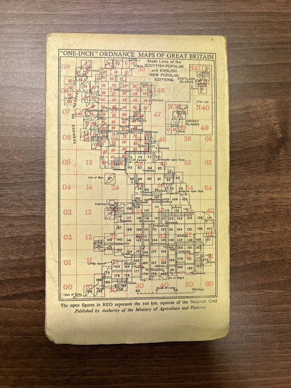 SNOWDON Ordnance Survey Cloth One Inch Map 1947 Sixth Edition Sheet 107 Conway