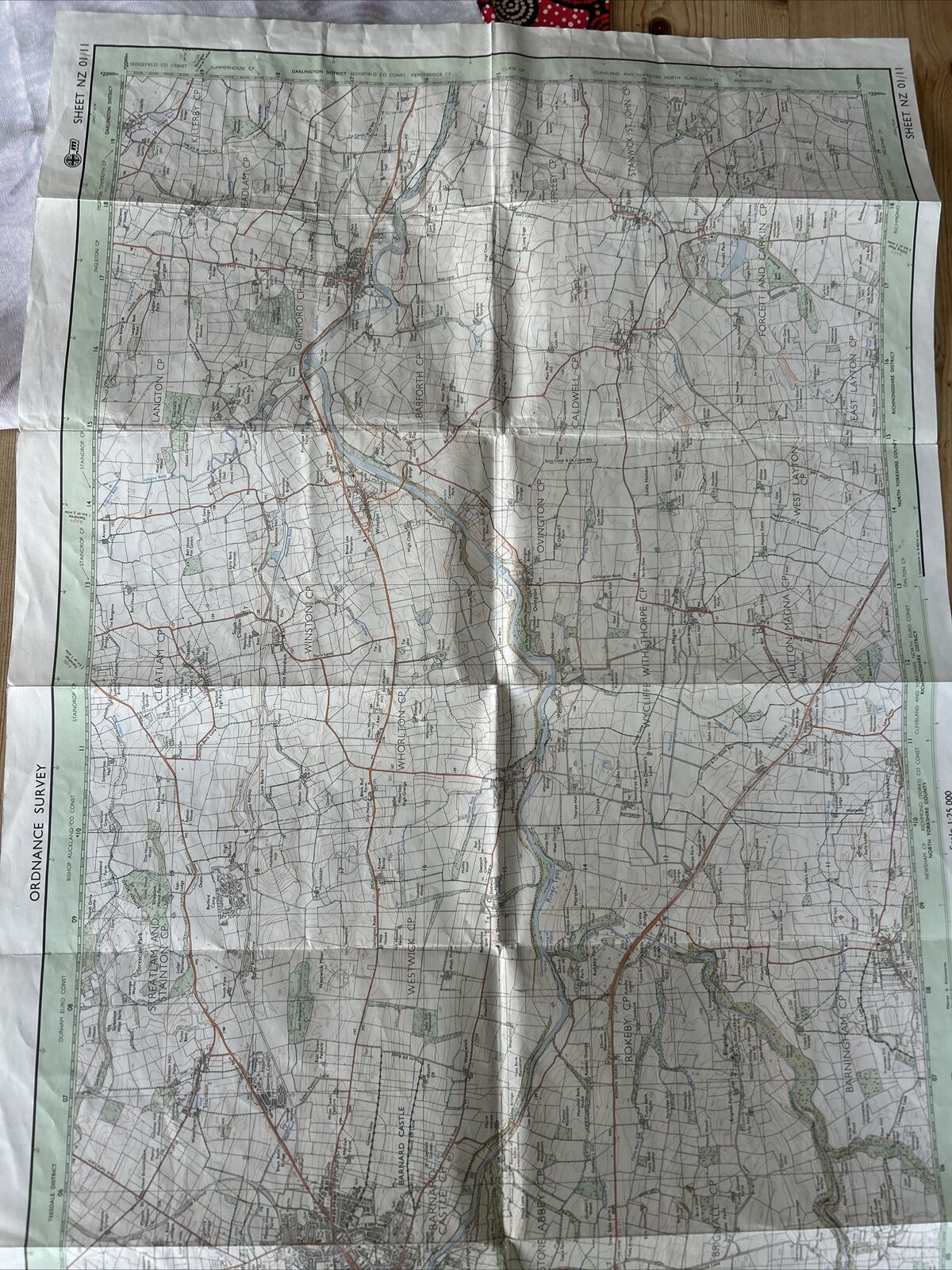 BERNARD CASTLE & GAINFORD Pathfinder 599 Ordnance Survey NZ01/11 1:25,000 1985