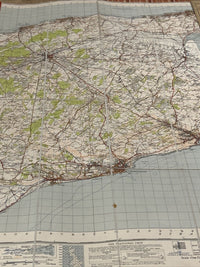 EAST KENT Ordnance Survey Cloth Sixth Series One inch 1945 Sheet 173 Dover Deal