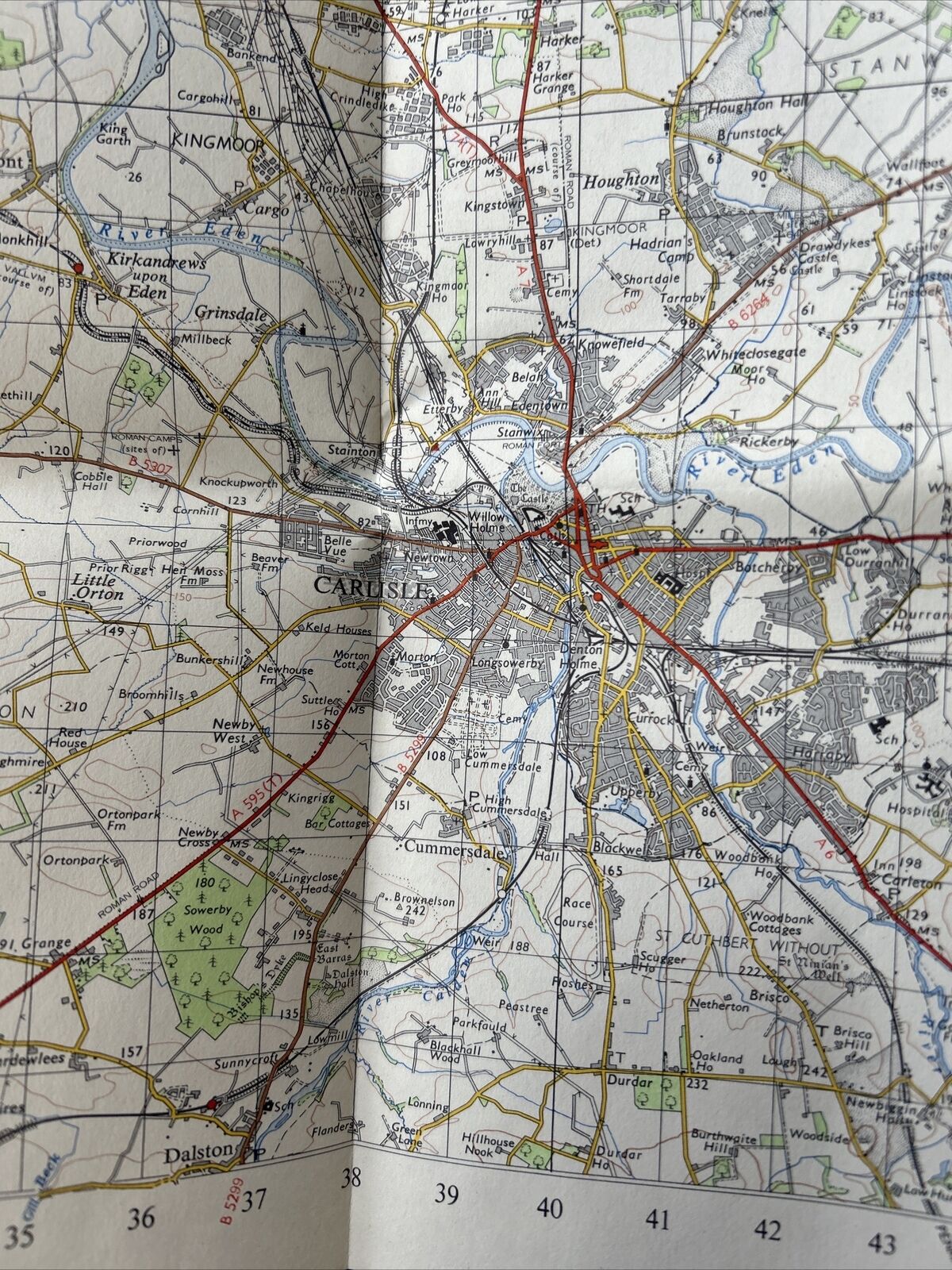 CARLISLE Ordnance Survey Seventh Series Paper One inch 1963 Sheet 76 Greenhead