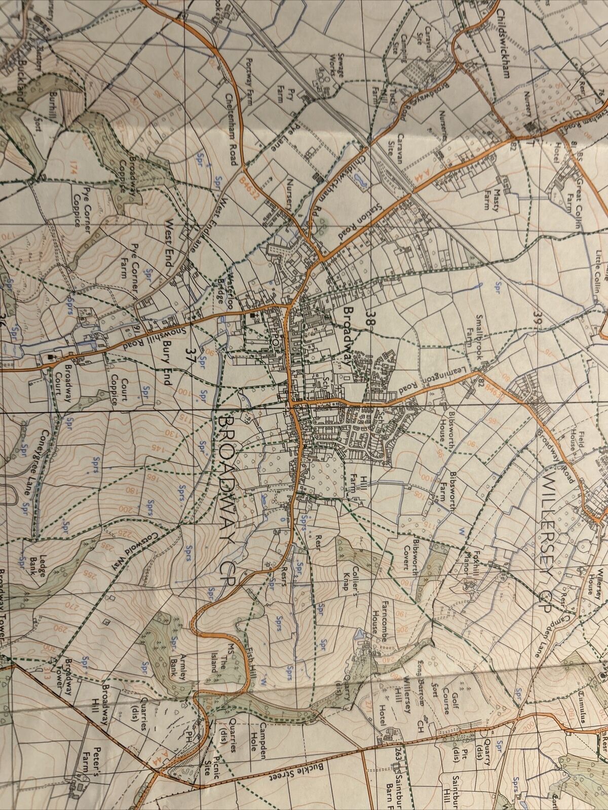 BROADWAY CHIPPING CAMPDEN Pathfinder 1043 Ordnance Survey SP03/13 1:25,000 1990