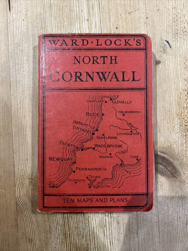 NORTH CORNWALL 1960s? Ward Locks Red Guide Hardback Maps Photos