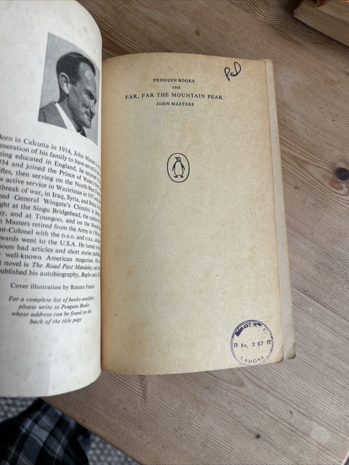 FAR FAR THE MOUNTAIN PEAK John Masters Penguin Book 1961 No 1543 First Edition