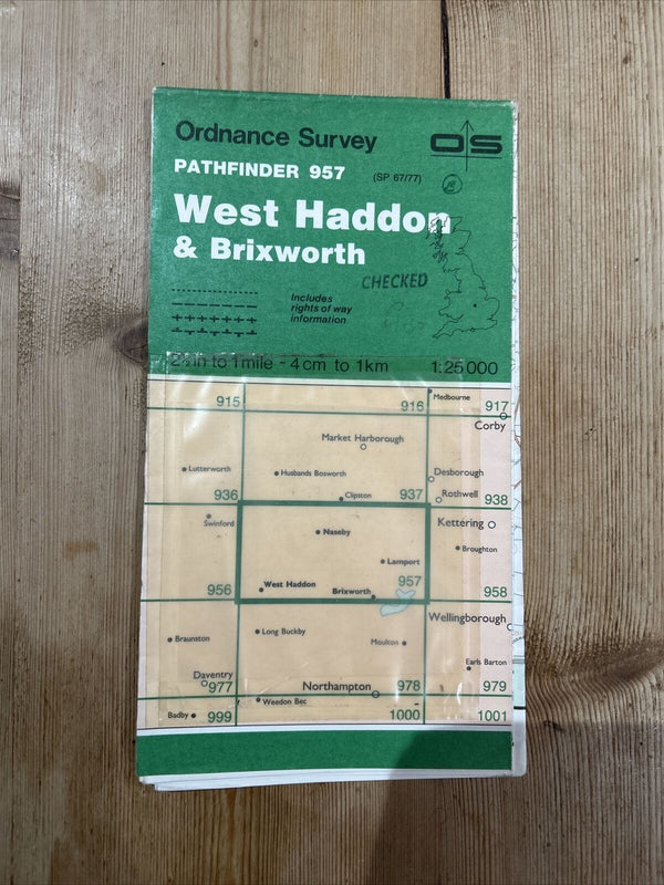 WEST HADDON and BRIXWORTH Pathfinder 957 Ordnance Survey 1:25000 1989 Naseby