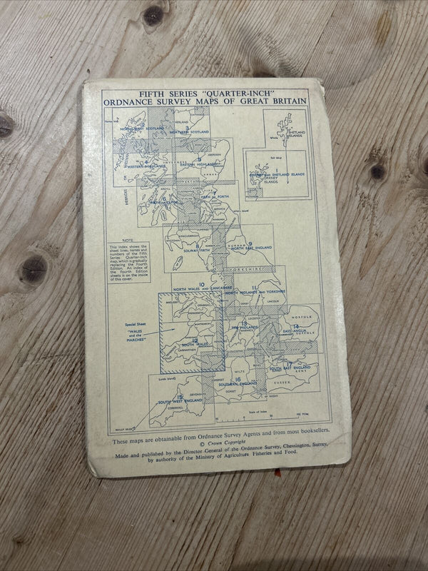 SOUTH WALES 1960 Ordnance Survey Quarter Inch Map Sheet 12 Fifth Series Tenby