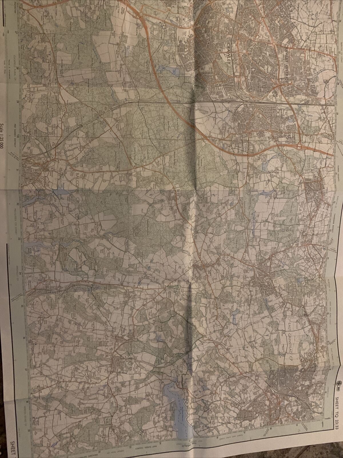 CRAWLEY East Grinstead - Pathfinder Ordnance Survey 1:25000 1981 TQ23/33