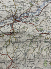 MONTHOMERY & LLANDRINDOD Ordnance Survey 7th  Series CLOTH 1 In Map Sh 128 1952