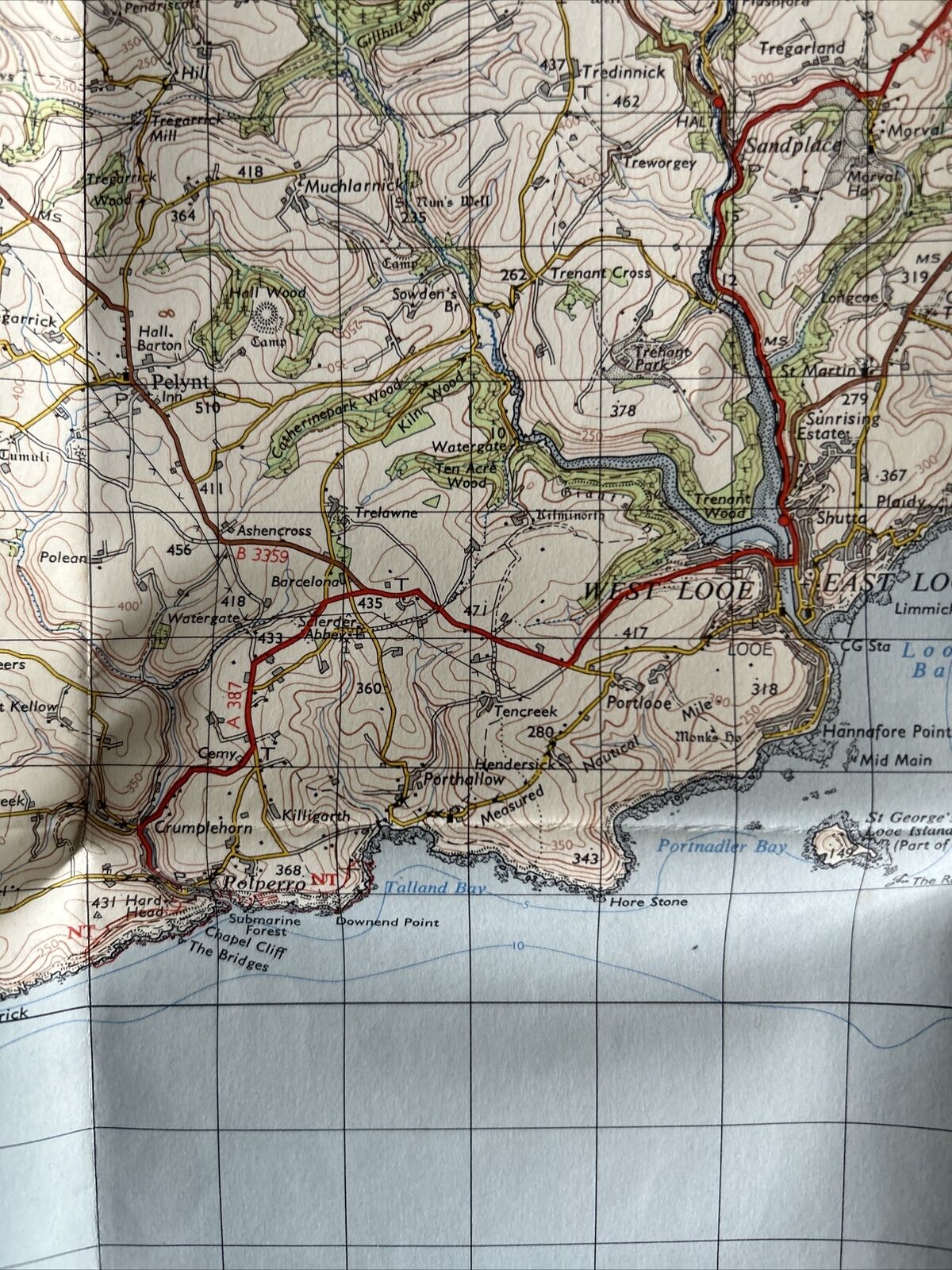 BODMIN & LAUNCESTON Ordnance Survey Seventh Series Cloth 1-inch 1961 Sheet 186