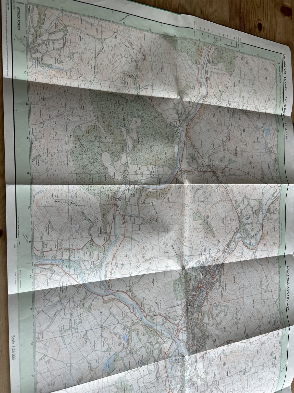 GALASHIELS & MELROSE Pathfinder 461 Ordnance Survey Sheet 1:25000 1989