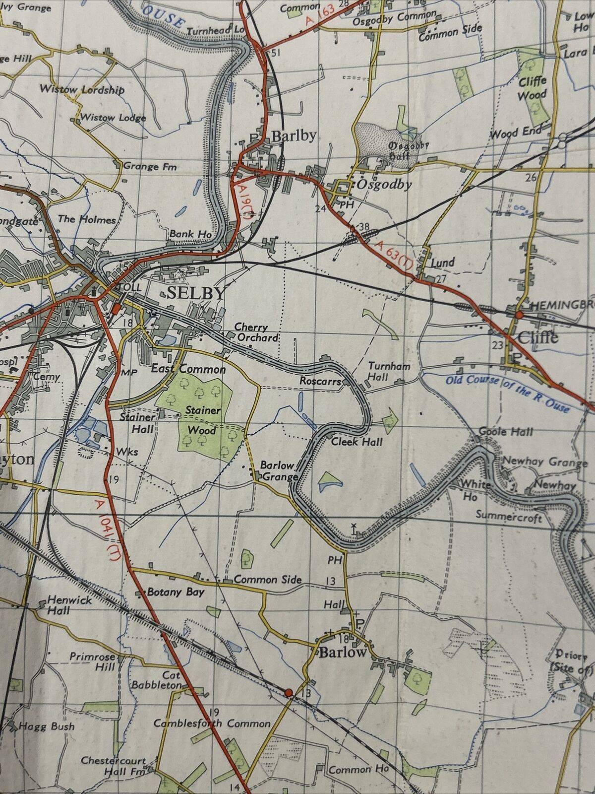 MARKET WEIGHTON Ordnance Survey Seventh Series Paper One inch 1955 Sheet 98