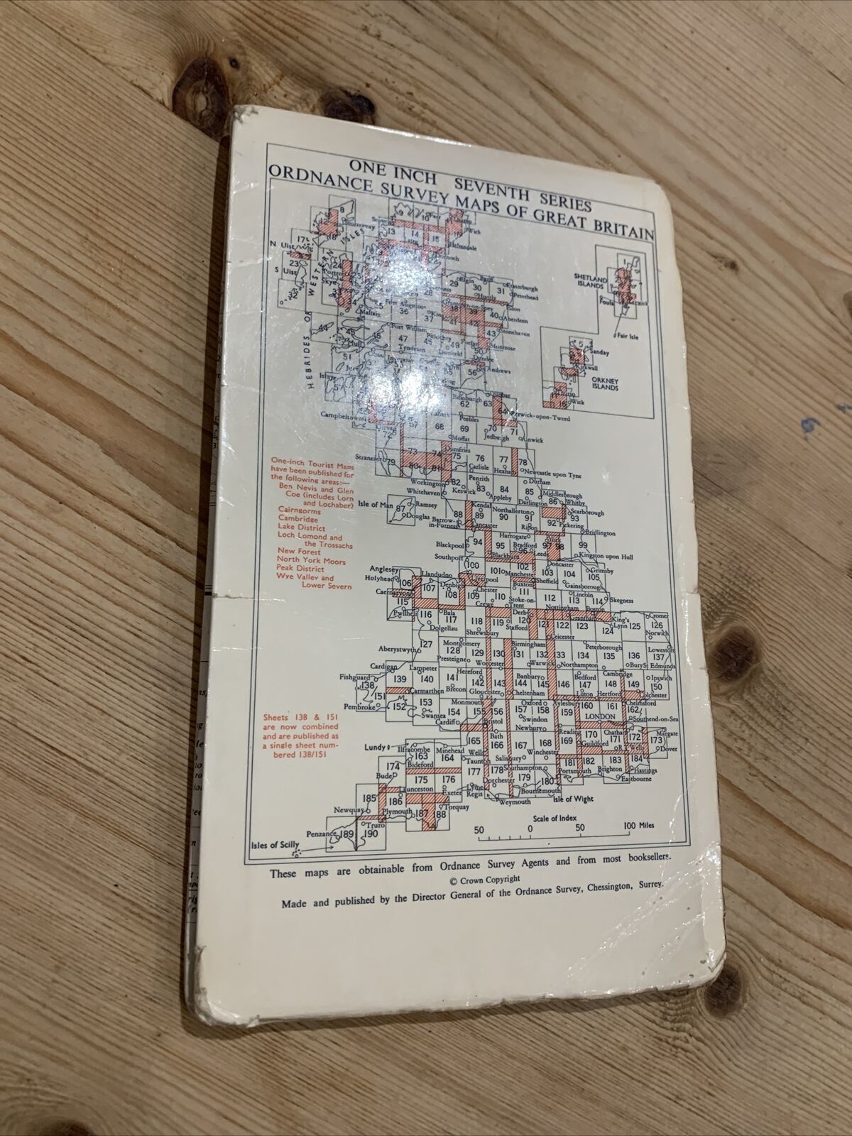 SNOWDON Cloth Ordnance Survey Seventh Series One inch 1965 Sheet 107 Conway