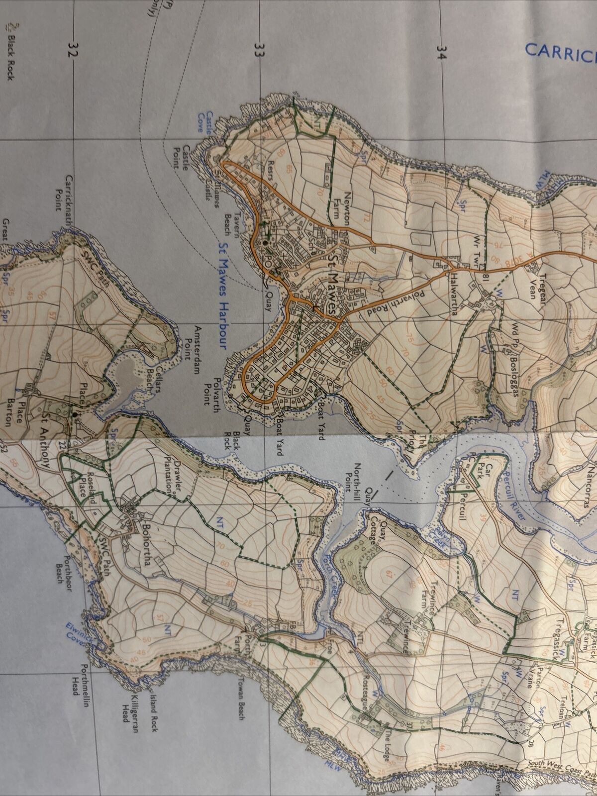 FALMOUTH & ST MAWES Pathfinder 1366 Ordnance Survey SW83 / 93 1:25,000 1990