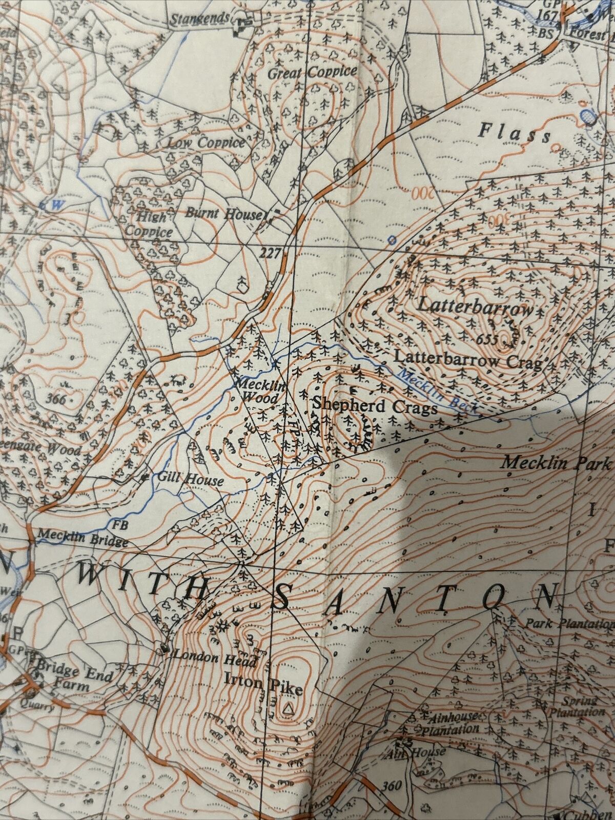 WAST WATER Eskdale Ordnance Survey Sheet NY10 1:25000 1961 Lakes Lake District
