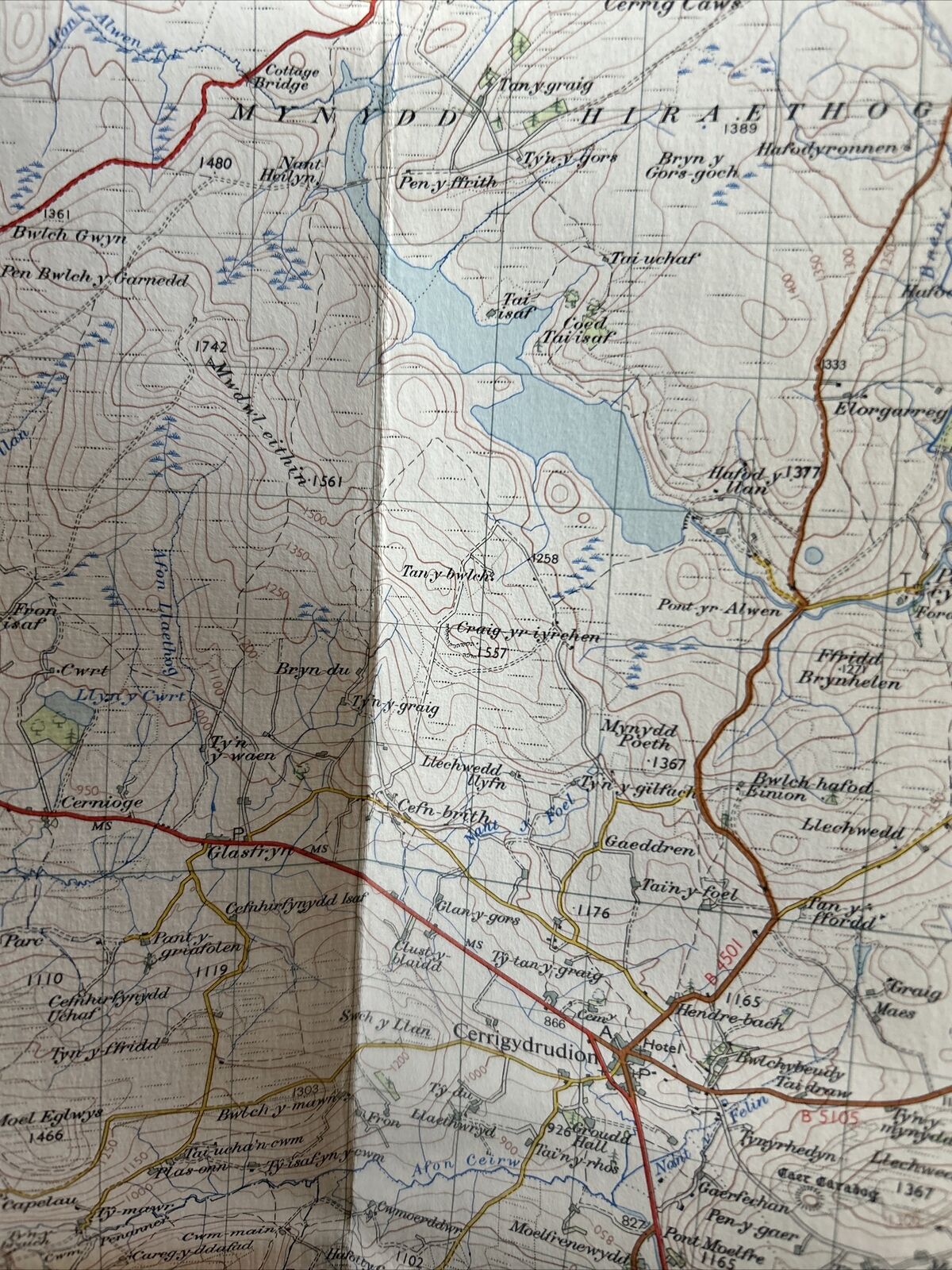 DENBIGH Ordnance Survey Seventh Series Cloth 1 inch 1952 Sheet 108 Rhyl