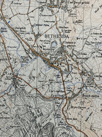 BETHESDA Ordnance Survey Sheet SH66 Map 1:25000 First Series 1953 Llanllechid