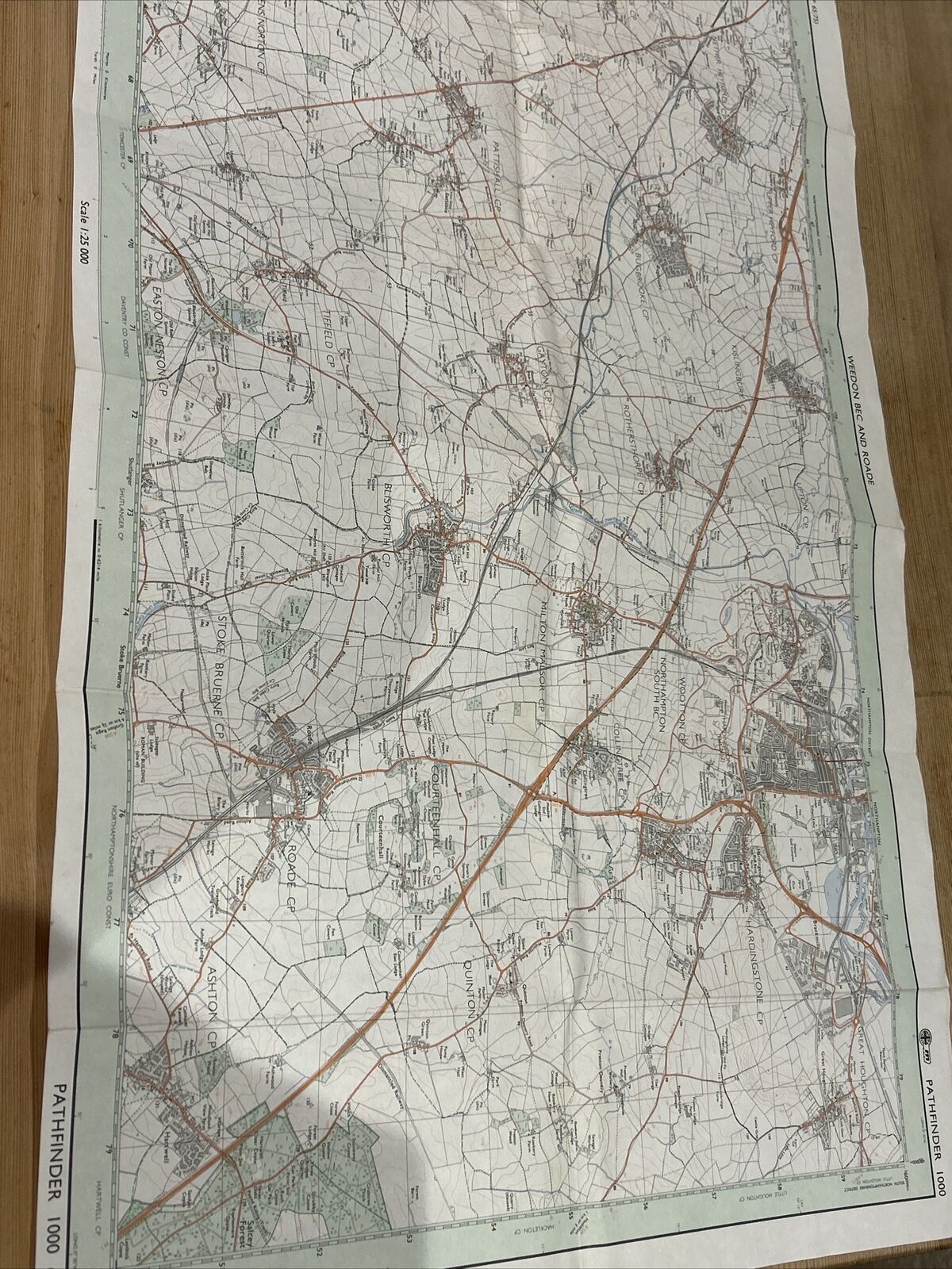 WEEDON BEC & Roade Pathfinder Ordnance Survey No 1000 (SP65/75) 1:25000 1988