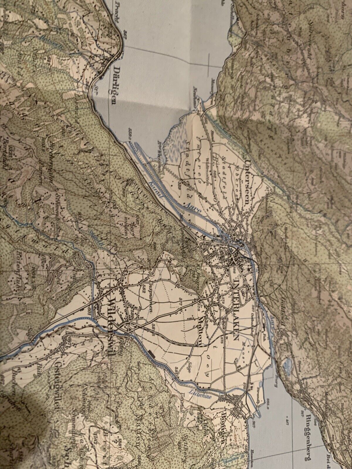 Interlaken Suisse - Switzerland MAP Landeskarte Carte Bernese Oberland 1938