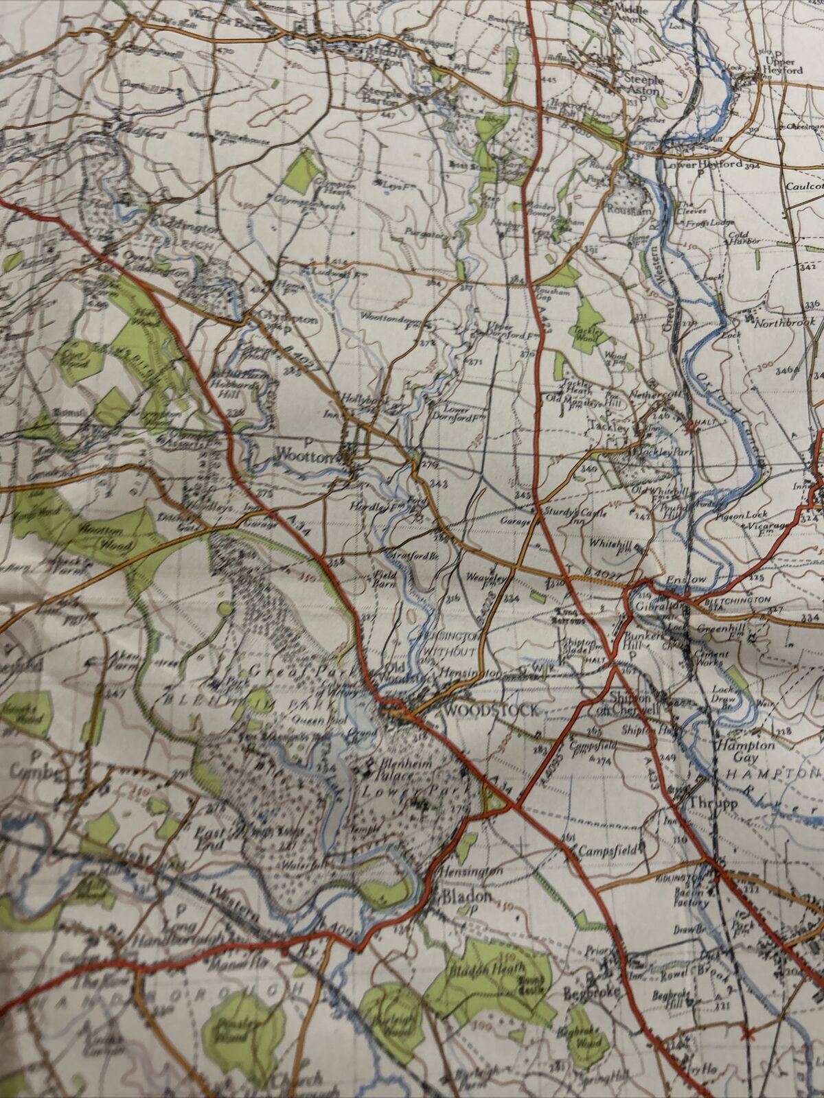 BANBURY Ordnance Survey Cloth Map 1946 Sixth Series No 145 Bicester Culworth