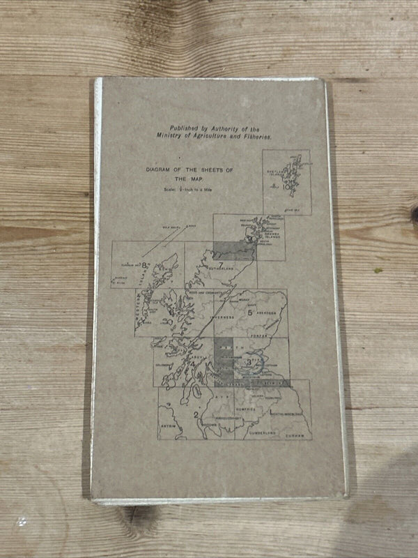 THE FORTH & TAY Ordnance Survey Paper Sheet 3 Quarter Inch Map 1923 Edinburgh