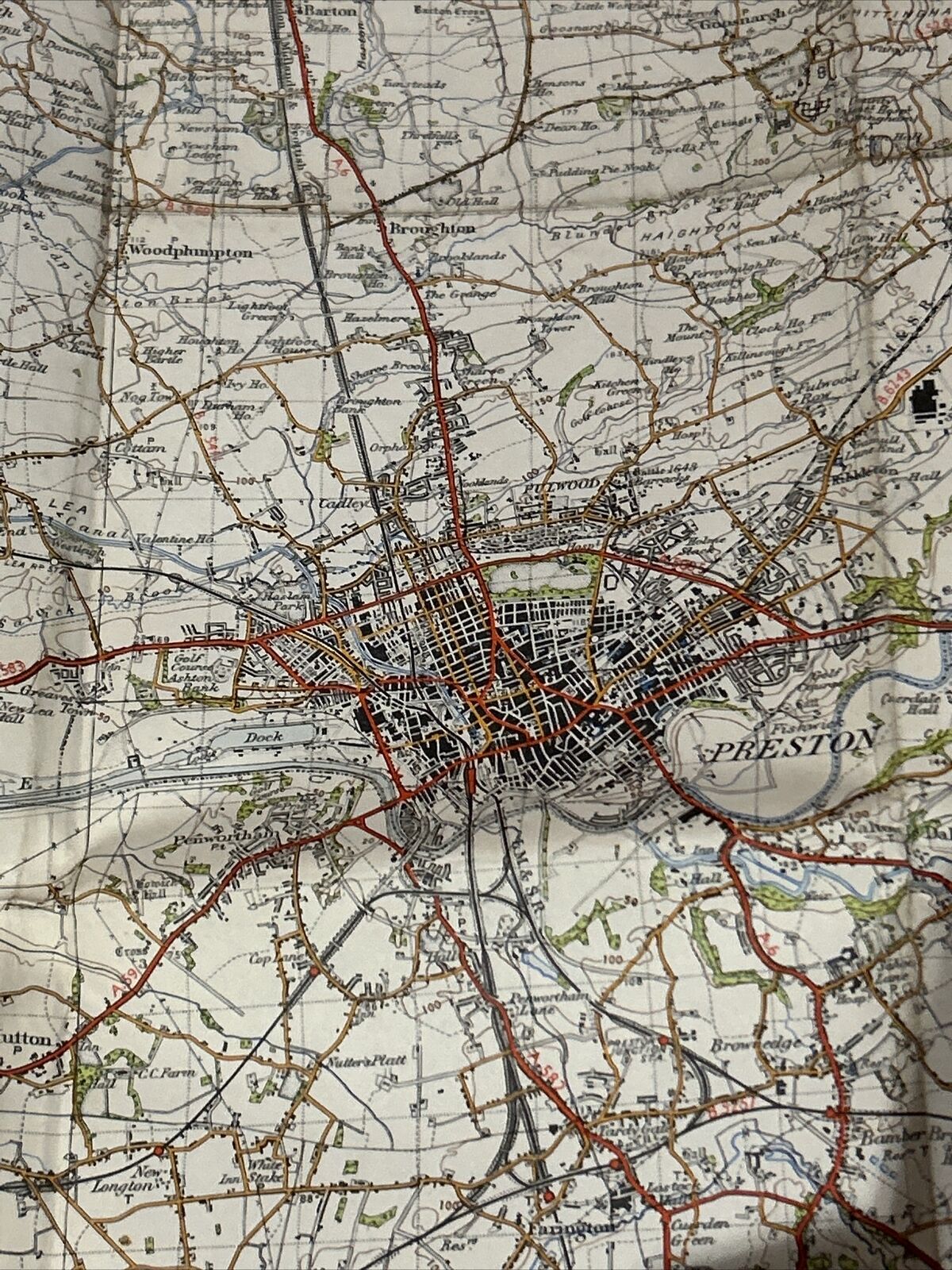 PRESTON Ordnance Survey Sixth Edition One inch 1947 Sheet 94 Paper Lancaster