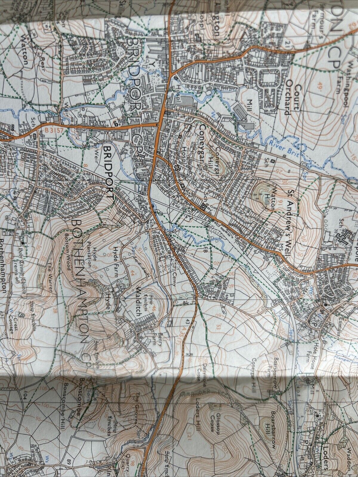 BRIDPORT Ordnance Survey Second Series Map SY 49/59 1977 Litton Cheney