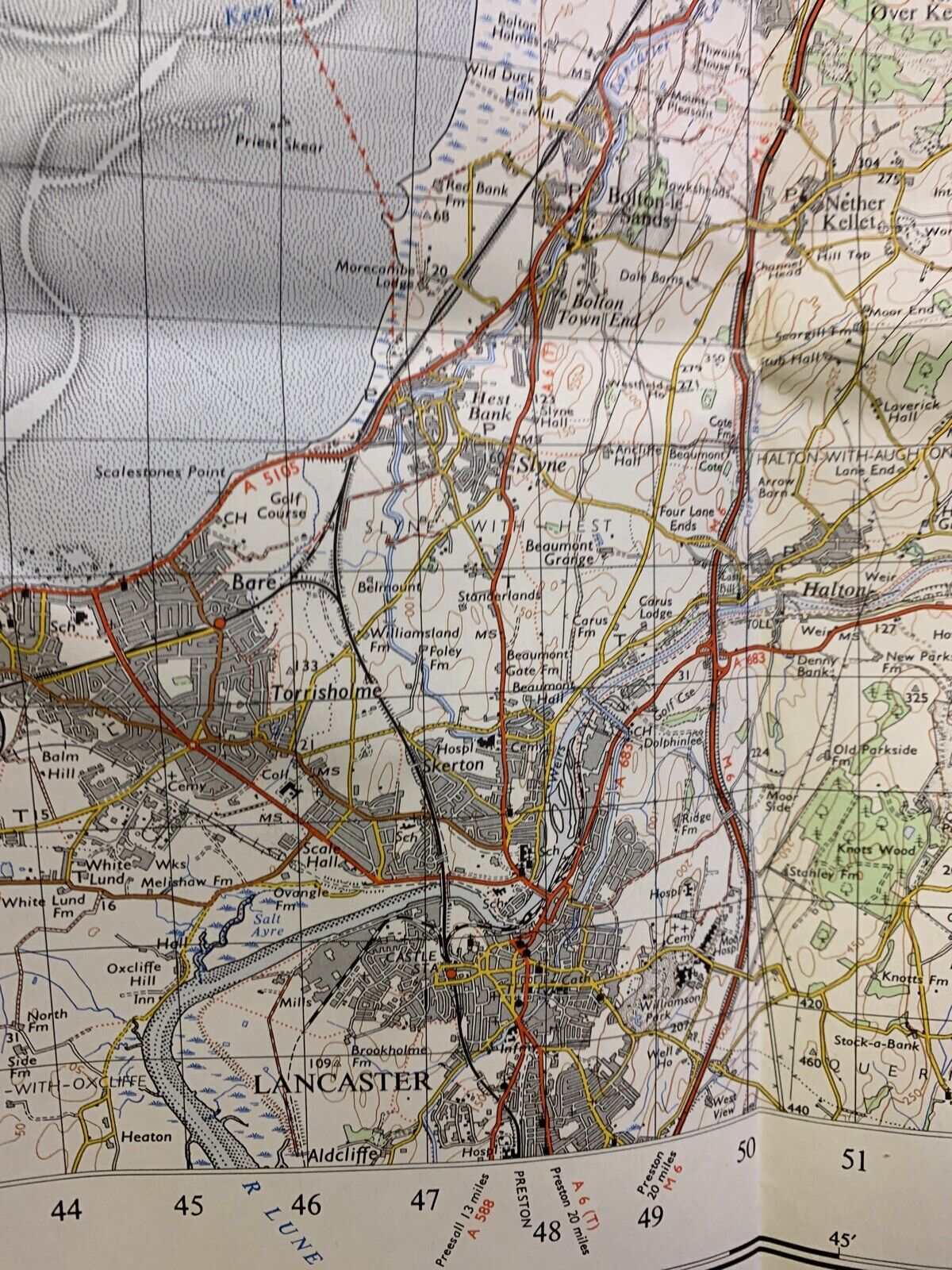 Lancaster & Kendal South Lakes -  Ordnance Survey Map One Inch 1971 Sheet 89