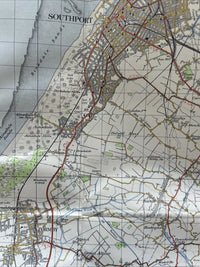 LIVERPOOL Ordnance Survey Cloth One Inch Map 1961 Seventh Series Sheet 100