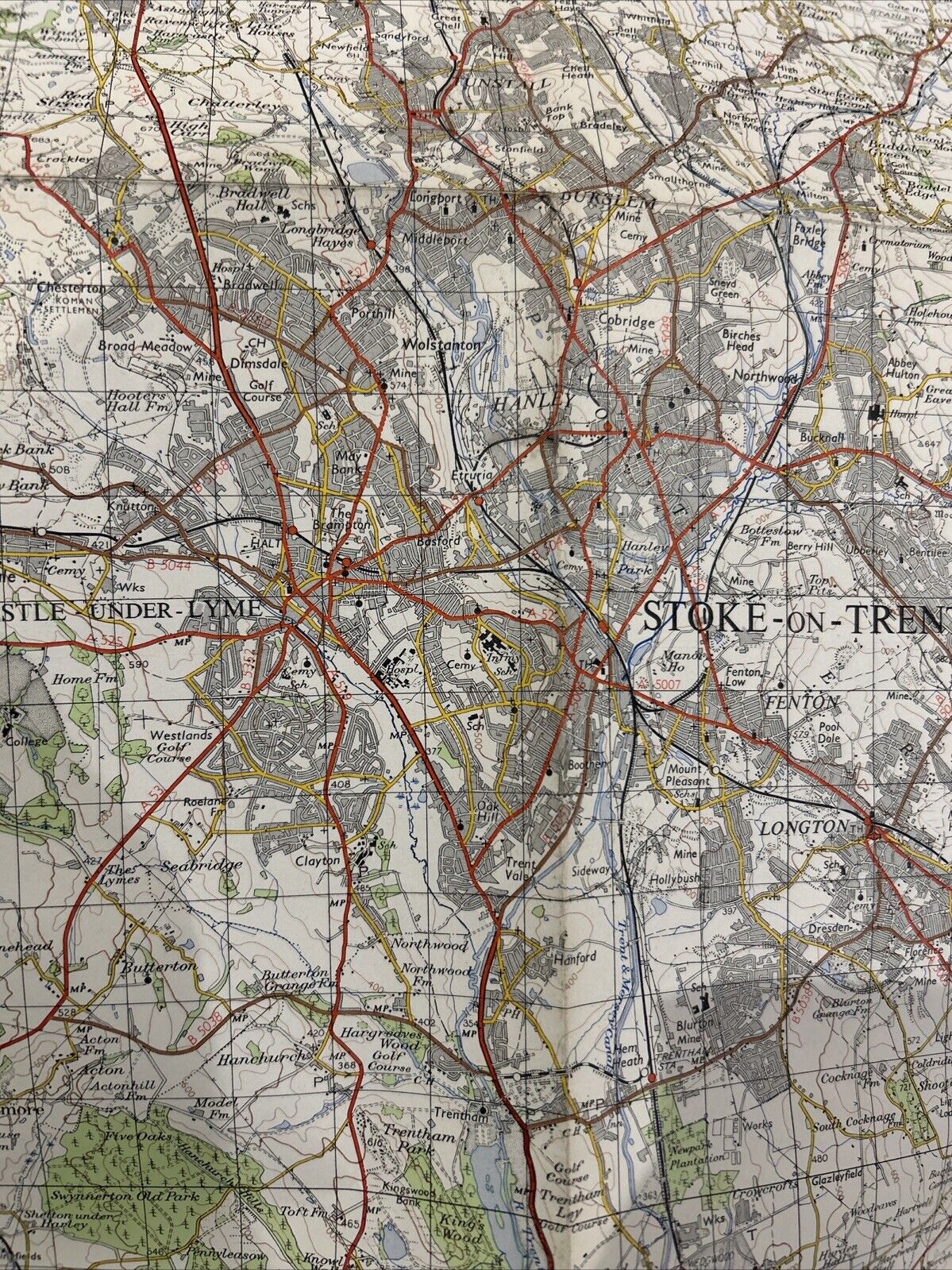 STOKE ON TRENT Ordnance Survey Seventh Series Paper One inch 1962 Sheet 110