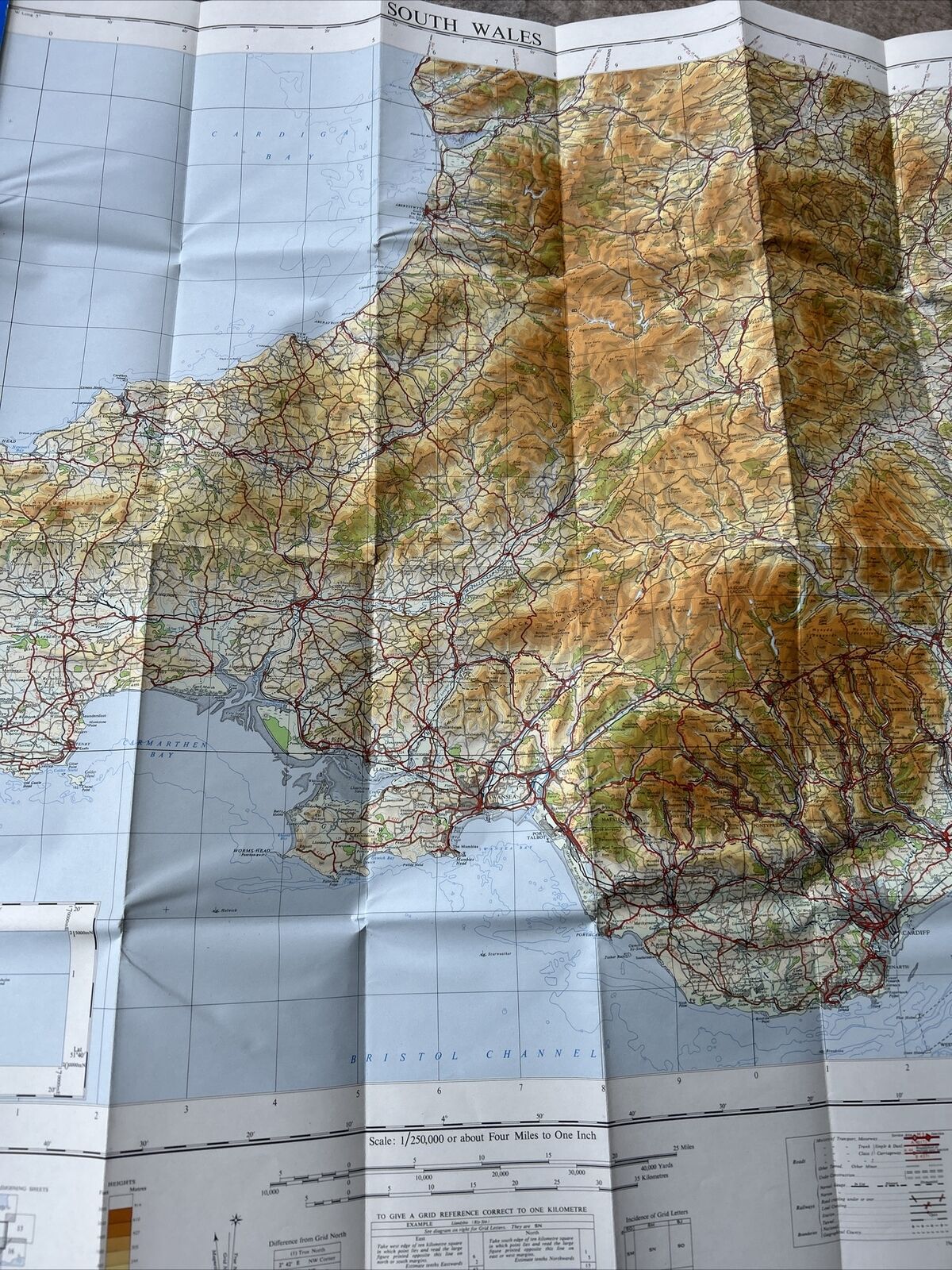 SOUTH WALES 1967 Ordnance Survey Quarter Inch Map Sheet 12 Swansea Llandover