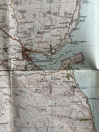 KINTYRE Ordnance Survey One Inch CLOTH Sheet 76 Popular Edition 1926 Campbeltown