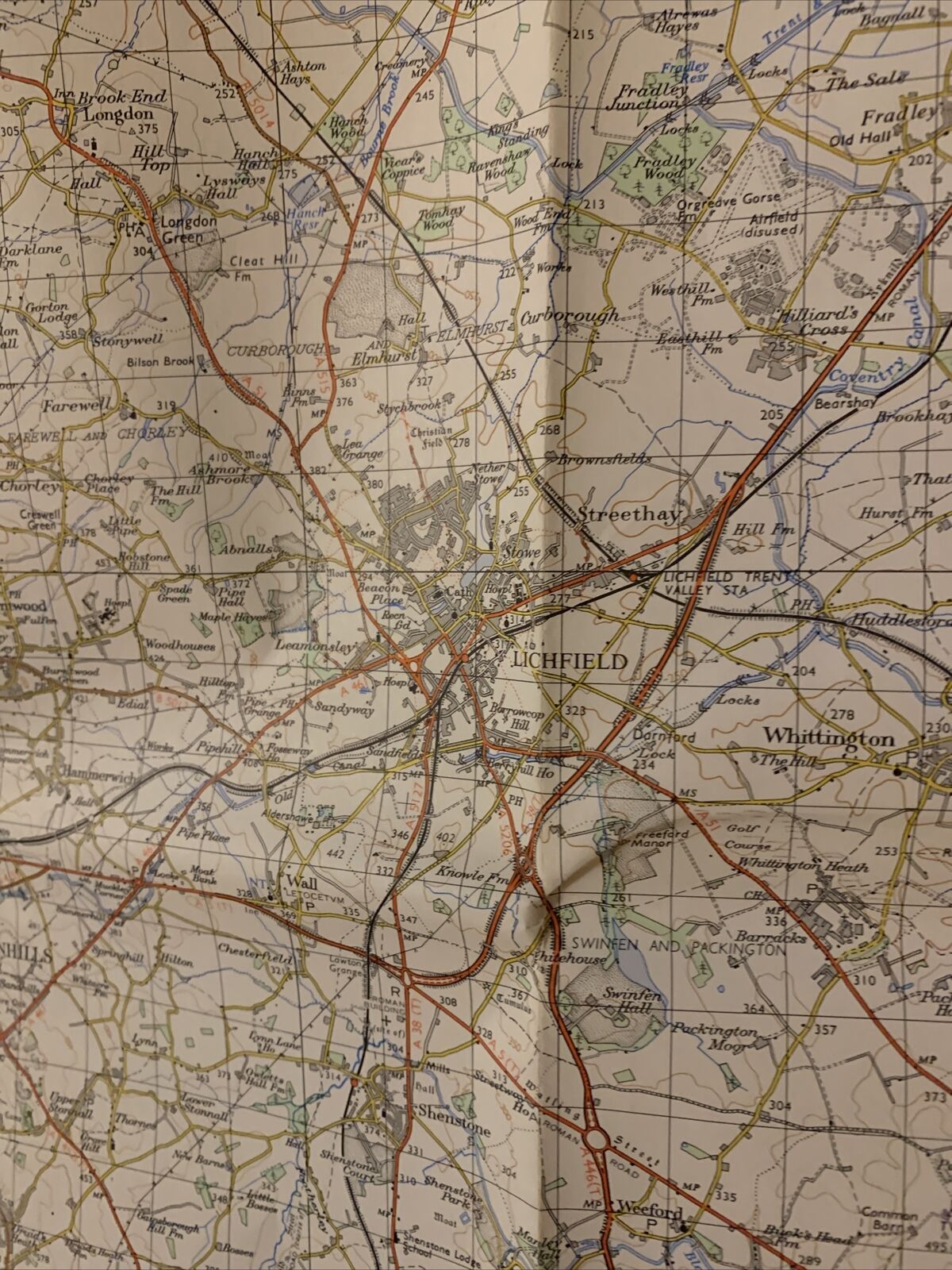 BURTON UPON TRENT Ordnance Survey One Inch Map 120 Good Condition 1962 Derby