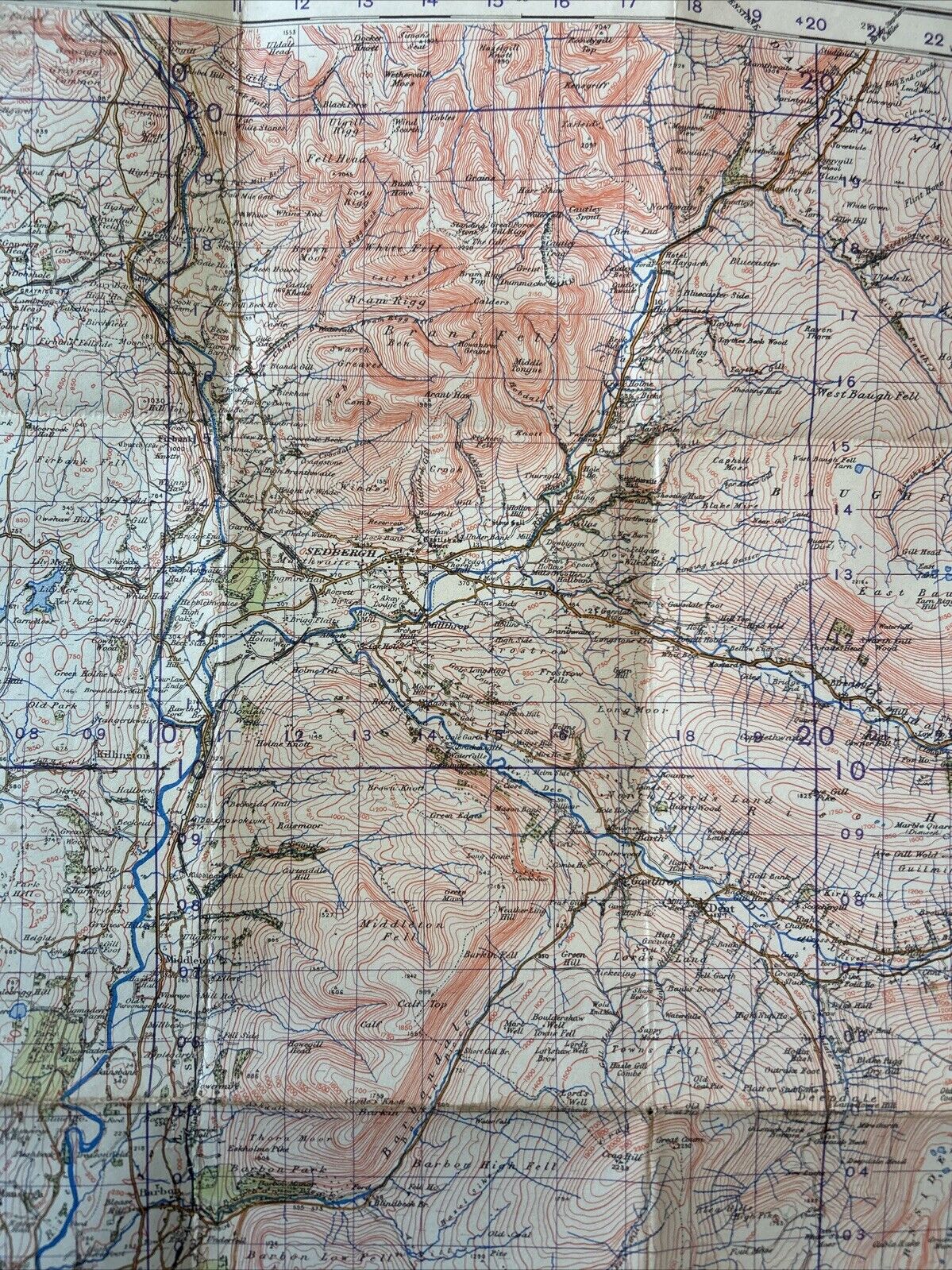 KIRKBY LONSDALE & HAWES Ordnance Survey Sh  20 1 Inch 1940 War Revision No Cover