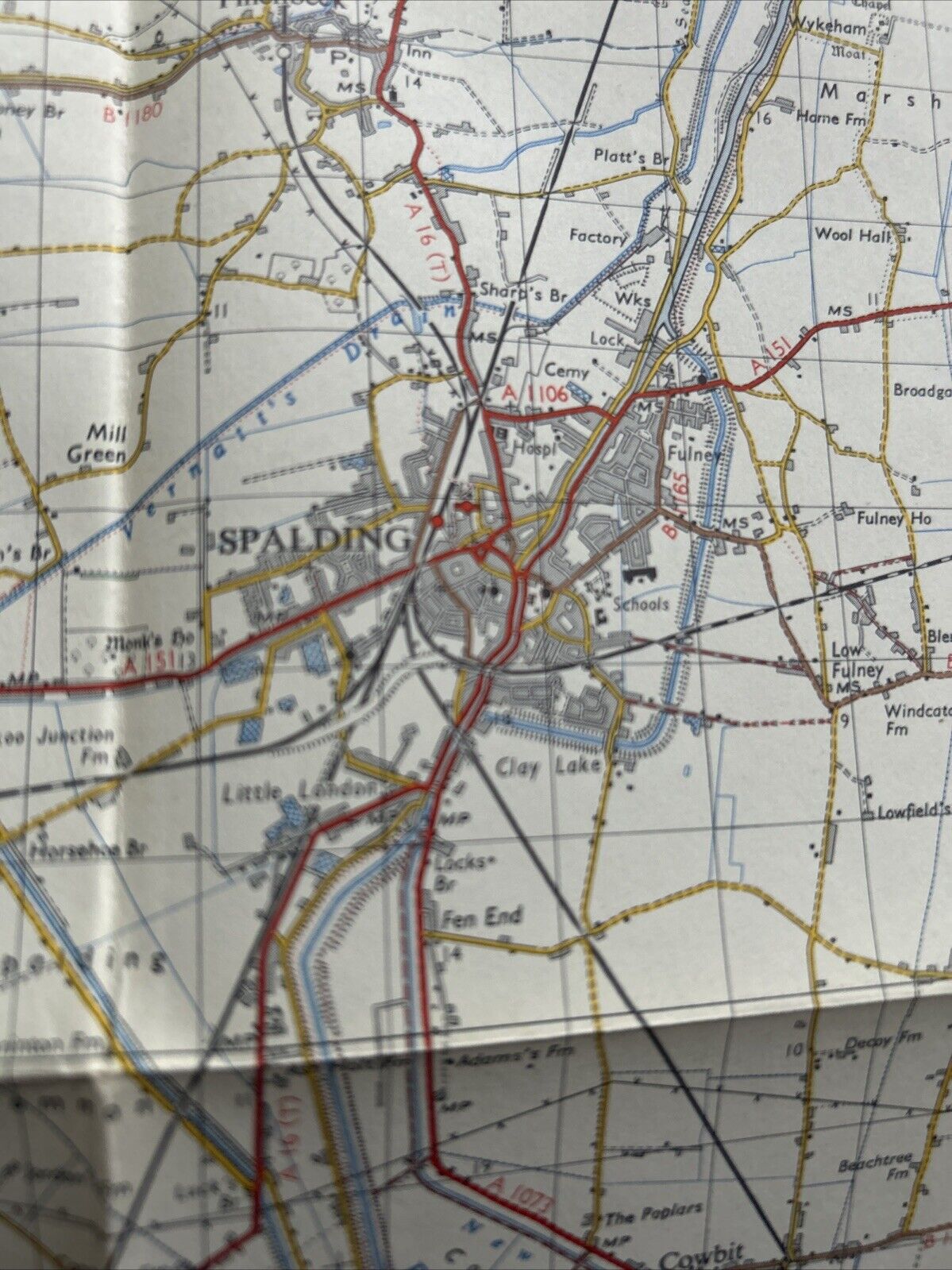 SPALDING Ordnance Survey Seventh Series One inch 1963 Sheet 123 Stamford