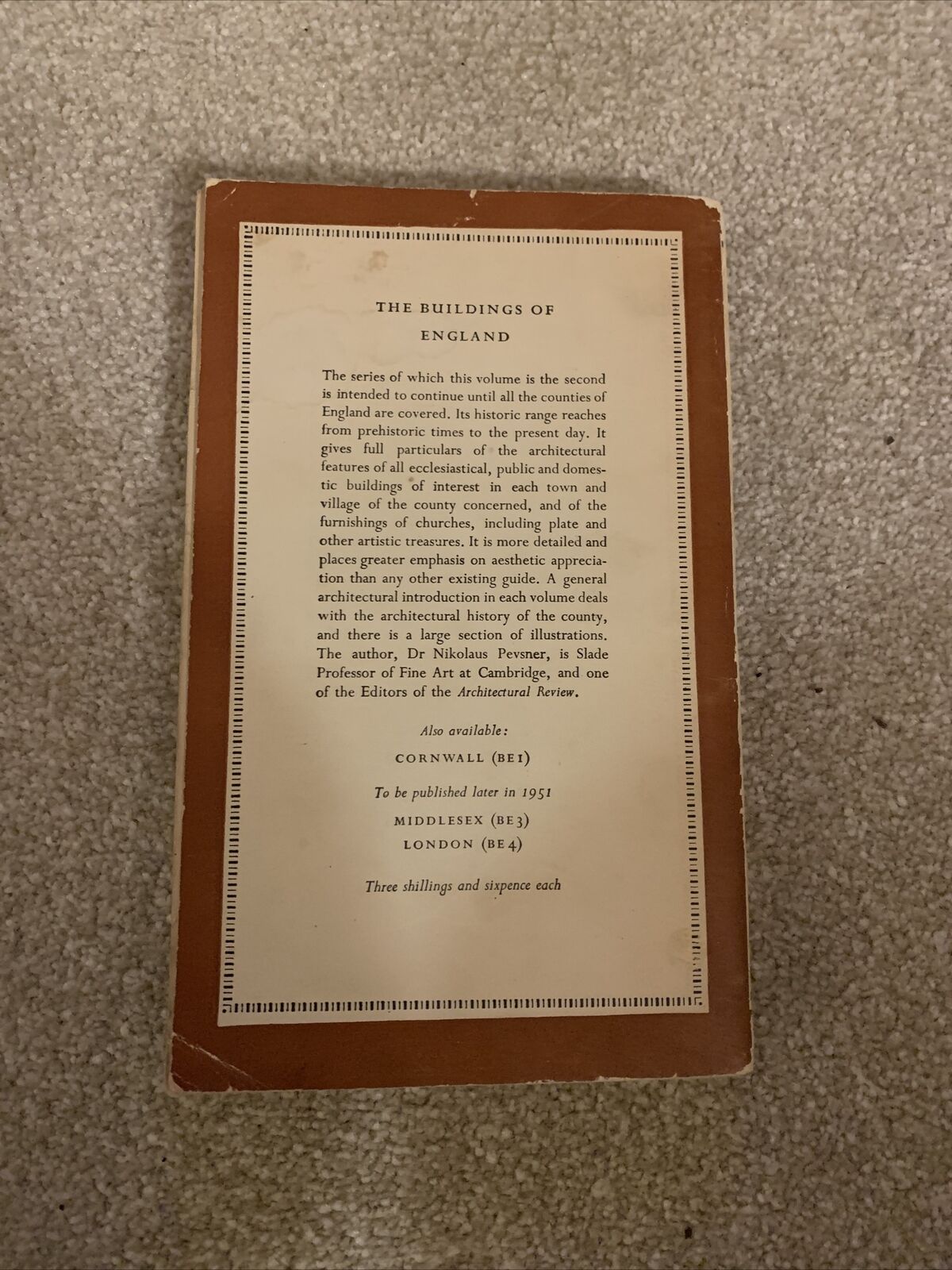 NOTTINGHAMSHIRE - Penguin Buildings of England BE2 1951 - PEVSNER Nikolaus