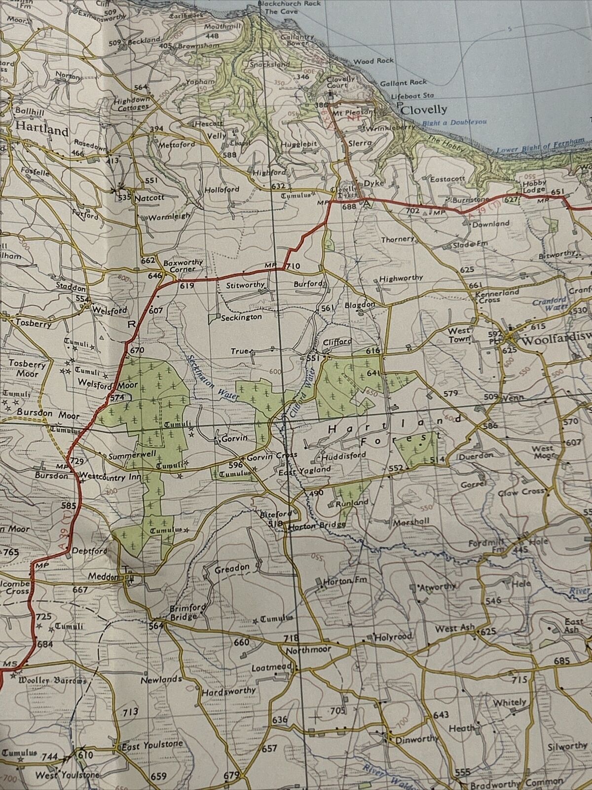 BUDE Ordnance Survey Paper Map 1961 Seventh Series No 174 Holdsworthy